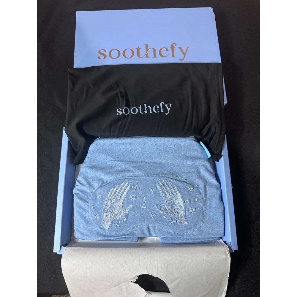 Soothefy Migraine Relief Cap w/ Slide-Up‎ Eye Mask - Ocean Breeze New!
